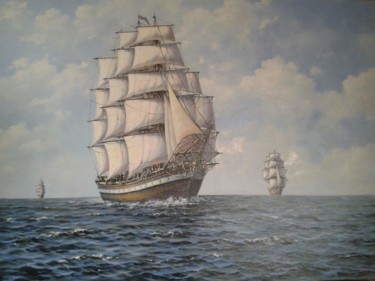 Pittura intitolato "море" da Gennadii Tokarev, Opera d'arte originale, Olio