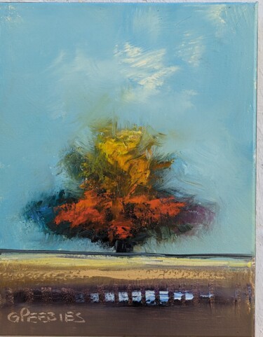 Schilderij getiteld "Maple" door George Peebles, Origineel Kunstwerk, Olie Gemonteerd op Frame voor houten brancard