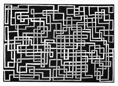 Arte digital titulada "MAZE LABYRINTH PATT…" por George Gkoumas, Obra de arte original, Pintura Digital