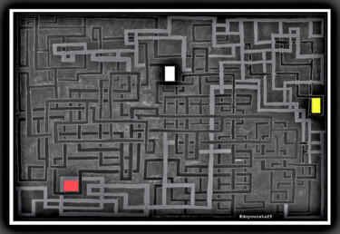 Digitale Kunst getiteld "MAZE LABYRINTH PATT…" door George Gkoumas, Origineel Kunstwerk, pigmenten