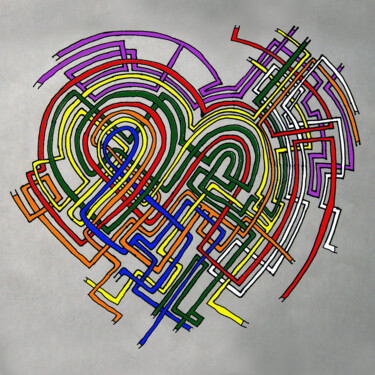 Digitale Kunst mit dem Titel "MAZE LABYRINTH PATT…" von George Gkoumas, Original-Kunstwerk, Marker