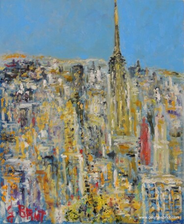 Painting titled "Empire State New Yo…" by Georges Briot, Original Artwork, Oil