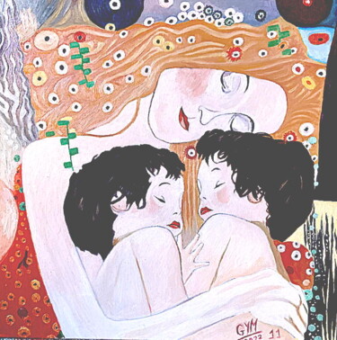 Peinture intitulée "D'après G. Klimt (…" par Gym, Œuvre d'art originale, Huile