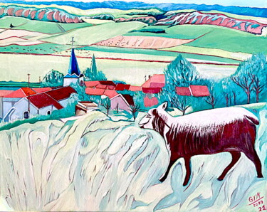 Peinture intitulée "Le mouton de Levéco…" par Gym, Œuvre d'art originale, Huile