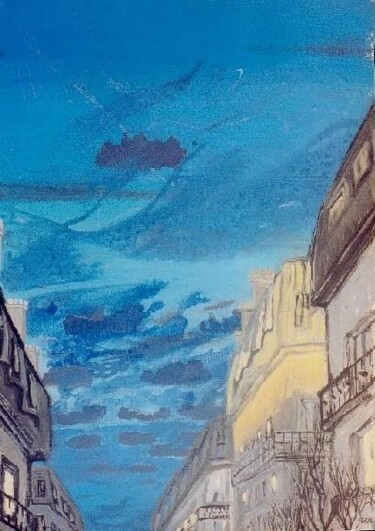 Peinture intitulée "La course des nuages" par Georges Roques, Œuvre d'art originale, Acrylique