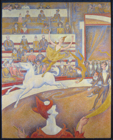 Painting titled "Le cirque" by Georges Seurat, Original Artwork, Oil