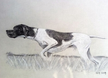 제목이 "Δείκτης, σκύλος εργ…"인 그림 Georgia Melanitou (G.M.)로, 원작, 숯