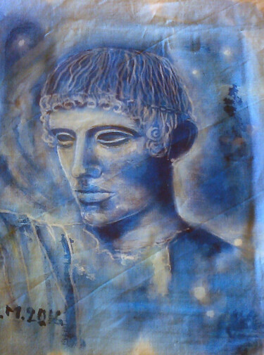 Schilderij getiteld "Απόλλωνας" door Georgia Melanitou (G.M.), Origineel Kunstwerk, pigmenten
