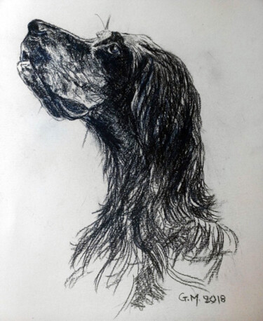 Drawing titled "Πορτρέτο 1" by Georgia Melanitou (G.M.), Original Artwork, Charcoal