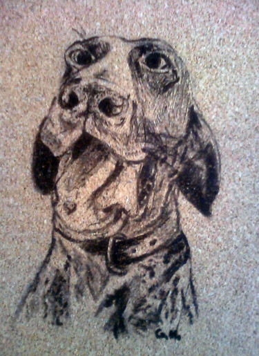 图画 标题为“Πορτρέτο σκύλου σε…” 由Georgia Melanitou (G.M.), 原创艺术品, 标记