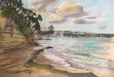 Pintura intitulada "Rothesay Beach" por Georgina Rey, Obras de arte originais, Pastel