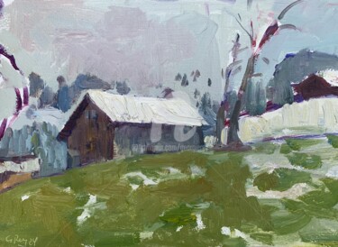 绘画 标题为“Farm House in the M…” 由Georgina Rey, 原创艺术品, 油