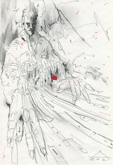 Zeichnungen mit dem Titel "A glimpse" von Georgy Stork, Original-Kunstwerk, Bleistift