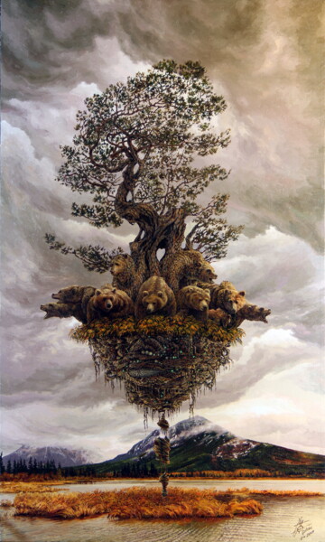 Картина под названием "Master of the taiga…" - Георгий Инешин (Georgy Ineshin / GOTCHA), Подлинное произведение искусства, М…