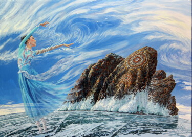 Painting titled "Baikal wind" by Georgii Ineshin (Georgy Ineshin Gotcha), Original Artwork, Oil
