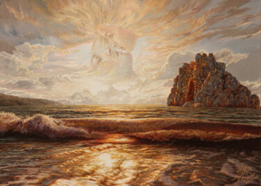 Картина под названием "kiss of the sun" - Георгий Инешин (Georgy Ineshin / GOTCHA), Подлинное произведение искусства, Масло…