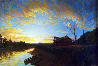 Картина под названием "пылающее закатом де…" - Георгий Инешин (Georgy Ineshin / GOTCHA), Подлинное произведение искусства, М…