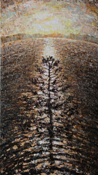 Картина под названием "деревянный закат х-…" - Георгий Инешин (Georgy Ineshin / GOTCHA), Подлинное произведение искусства, М…