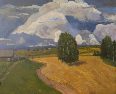 Painting titled "After a thunderstorm" by Oleg Vasiliev, Original Artwork, Oil