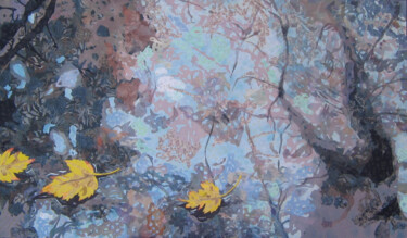 "Floating Leaves" başlıklı Tekstil Sanatı Geraldine Clarkson tarafından, Orijinal sanat, Kumaş