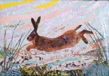 Arte têxtil intitulada "March Hare" por Geraldine Clarkson, Obras de arte originais, Tecido