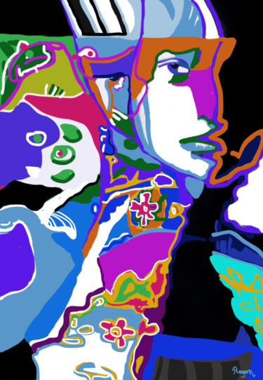 "woman flower" başlıklı Dijital Sanat Geraldine Ragon tarafından, Orijinal sanat, Dijital Resim Alüminyum üzerine monte edil…