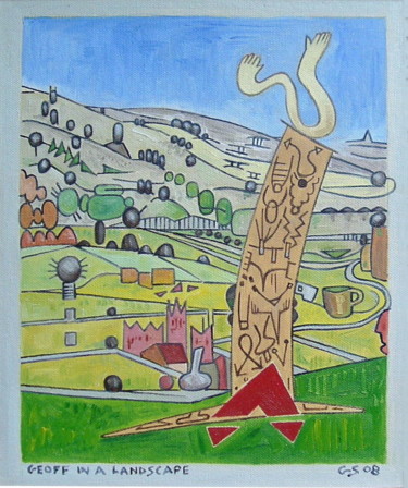 Peinture intitulée "Geoff In A Landscap…" par Gerald Shepherd F.F.P.S., Œuvre d'art originale, Huile