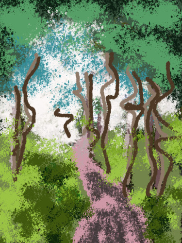 Digitale Kunst mit dem Titel "Tree Study" von Gerald Shepherd F.F.P.S., Original-Kunstwerk, Digitale Malerei