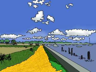 Digital Arts titled "Doodle Landscape" by Gerald Shepherd F.F.P.S., Original Artwork, 2D Digital Work