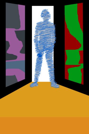 Digitale Kunst mit dem Titel "A Room With No Way…" von Gerald Shepherd F.F.P.S., Original-Kunstwerk, Digitale Malerei