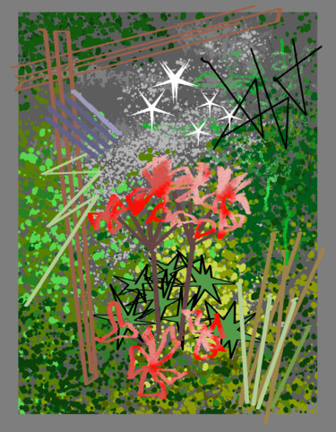 Arts numériques intitulée "Flower Exploration" par Gerald Shepherd F.F.P.S., Œuvre d'art originale, Peinture numérique