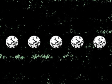 Arts numériques intitulée "Multiple Moons" par Gerald Shepherd F.F.P.S., Œuvre d'art originale, Peinture numérique