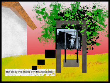 Digital Arts titled "The Plum Tree Swing" by Gerald Shepherd F.F.P.S., Original Artwork, Digital Painting