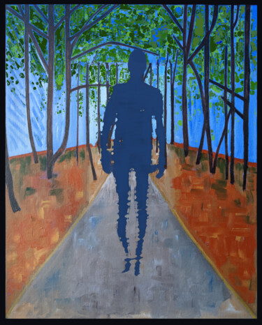 Arts numériques intitulée "Walking Man" par Gerald Shepherd F.F.P.S., Œuvre d'art originale, Peinture numérique