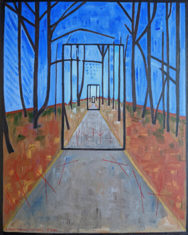 Картина под названием "A Path Through Pict…" - Gerald Shepherd F.F.P.S., Подлинное произведение искусства, Акрил Установлен…