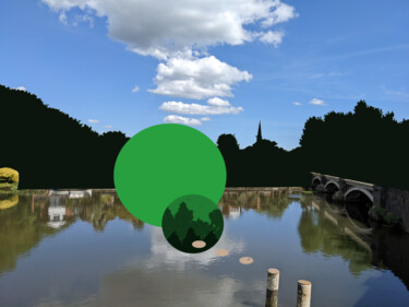 Digitale Kunst getiteld "Lake Reverie" door Gerald Shepherd F.F.P.S., Origineel Kunstwerk, 2D Digital Work