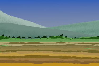 「Ploughed Field Study」というタイトルのデジタルアーツ Gerald Shepherd F.F.P.S.によって, オリジナルのアートワーク, デジタル絵画