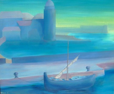 Pittura intitolato "Collioure" da Gerard Alverni, Opera d'arte originale, Olio