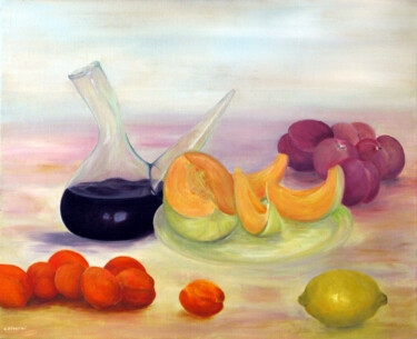 Painting titled "Les fruites catalans" by Gerard Alverni, Original Artwork, Oil