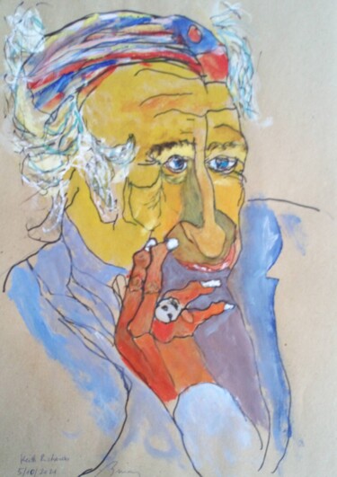 Painting titled "Keith Richards" by Gerard Buray, Original Artwork, Acrylic