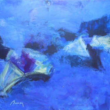 Painting titled "symphonie en bleu" by Gerard Buray, Original Artwork, Acrylic
