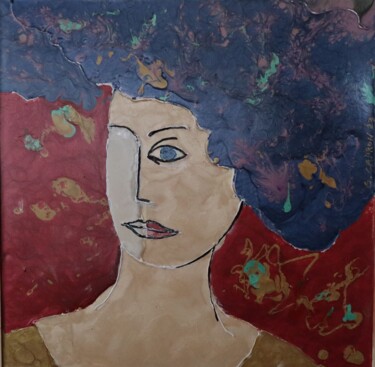 Painting titled "Le goût de la nuit" by Gérard Capron (G.CAPRON), Original Artwork, Enamel