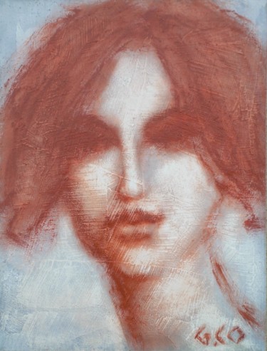 Drawing titled "visage" by Gérard Cottereau, Original Artwork