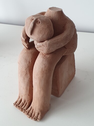 Sculptuur getiteld "Homme ayant perdu s…" door Gérard Cyne, Origineel Kunstwerk, Terra cotta