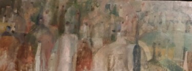 Pintura titulada "La foule" por Gérard Cyne, Obra de arte original, Gouache