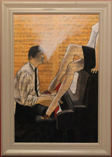 "310 - Piano Bar" başlıklı Tablo Gdlapalette tarafından, Orijinal sanat, Akrilik Ahşap panel üzerine monte edilmiş