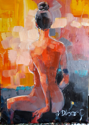 Peinture intitulée "nue de dos" par Gerard Duboscq, Œuvre d'art originale, Acrylique