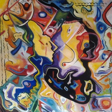 Painting titled "composition -34" by Gérard Favory, Original Artwork, Airbrush