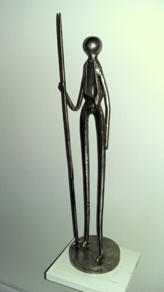 Sculpture titled "GARDIEN DE LA TERRE…" by Gerard Lami, Original Artwork, Metals