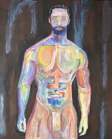 Картина под названием "Les couleurs de joi…" - Gerard Menvussa, Подлинное произведение искусства, Акрил